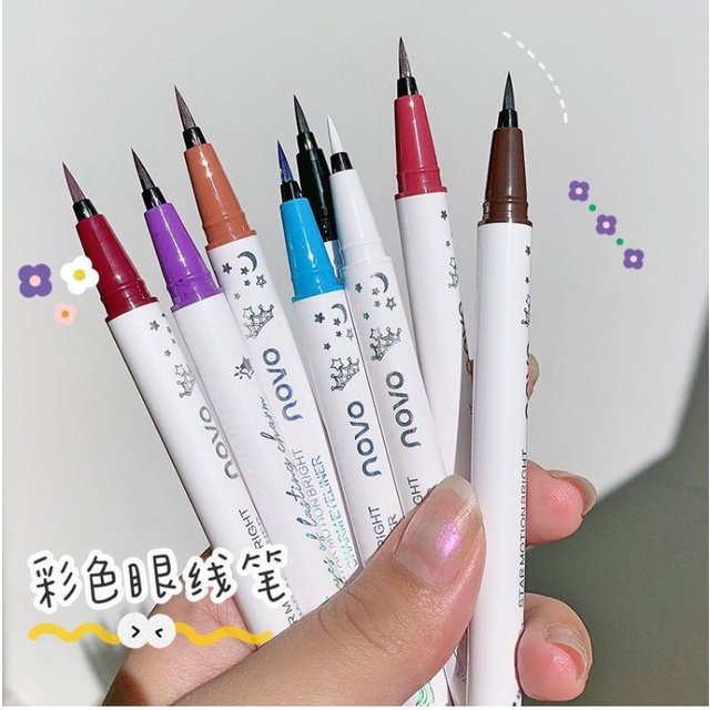 Makeup NOVO Color Eyeliner, Beginner Fine, Waterproof and Non-Smudging Long-Lasting Eyeliner Pen Soft Hair