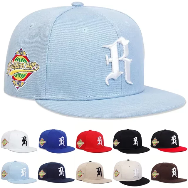 Unisex R Letter Side Planet Embroidery Hip-hop Hats Spring Autumn Adjustable Casual Snapback Baseball Caps Outdoor Sunscreen Hat