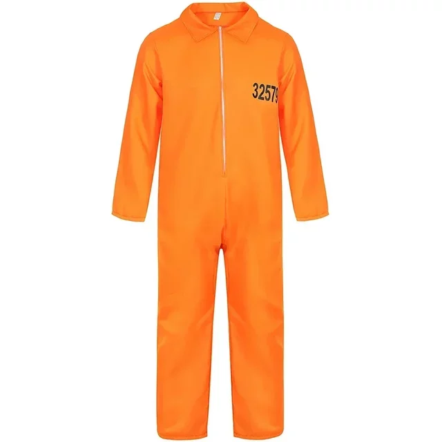 Costume de prisonnier pour hommes, combinaison Orange pour adultes, combinaison de prison Steampunk, tenues de Cosplay pour Halloween, Costumes de fête de mascarade