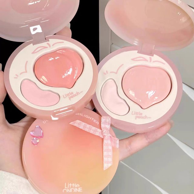 Little Ondine Cosmetics Double Effec Combination High Gloss Powder Blusher Plate Facial Repair Multi-purpose Brighten Makeup