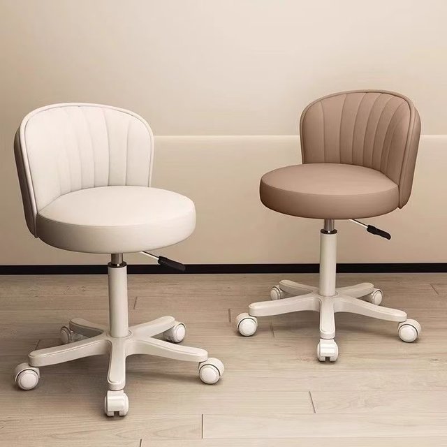 360° Rotating Chair Makeup Stool Bedroom Dressing Table Chair Height- Adjustable with Wheels Backrest Chairs Leather Chair Sales
