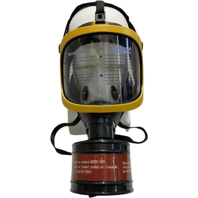 Masque facial complet jaune 2 en 1, respirateur à rayonnement nucléaire chimique, masque à gaz en silicone, pulvérisation arbitraire de peinture