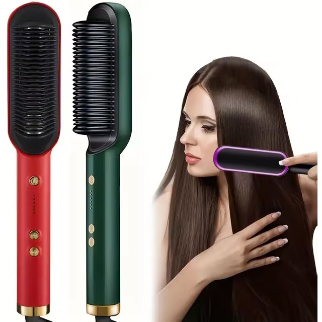 Lisseur de cheveux professionnel, peigne chauffant électrique à chauffe rapide, peigne à cheveux, soins personnels, brosse multifonctionnelle pour coiffure