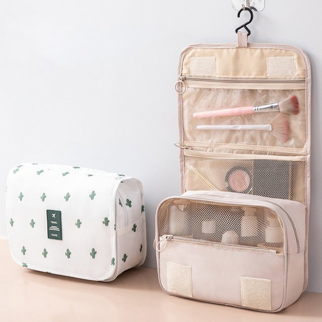 Portable Hanging Toiletry Bag Waterproof Travel Cosmetic Organizer with Multiple Pockets for Makeup Skincare Storage