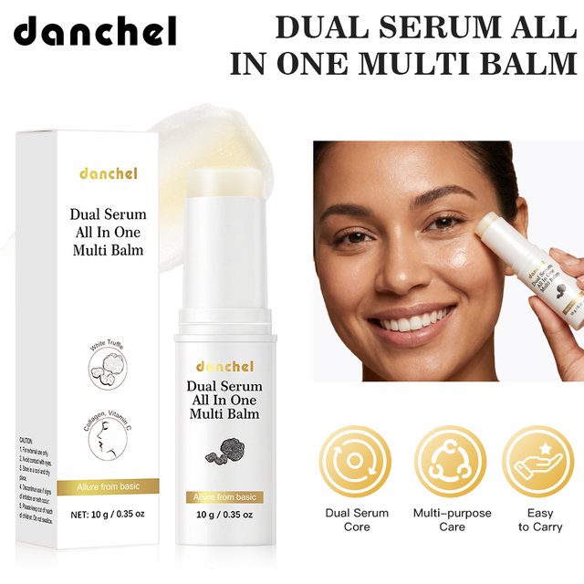 Vitamin C Balm Stick Deep Hydration Multi-purpose Moisturizer Dual Texture Cream Balm Skin Brightening Daily Skincare for All Sk