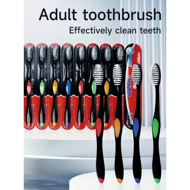 12 Packs Soft Nylon Bristle Toothbrush Set, Ergonomic Handle, Ideal Choice for Travel and Hotels