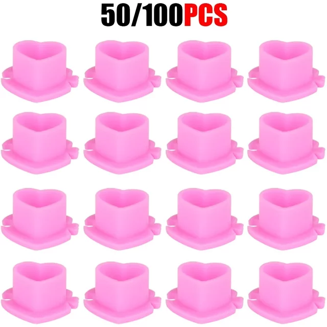 50/100pcs Plastic Disposable Microblading Tattoo Ink Cups Permanent Makeup Pigment Clear Holder Container Cap Tattoo Accessories