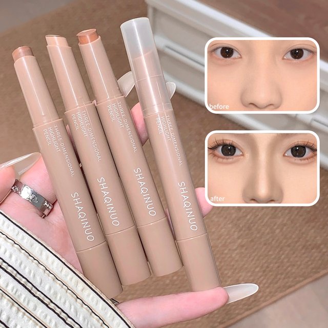 SHAQINUO Matte Nose Shadow Contour Pen Smooth Cream Texture Natural Long-lasting Not Easy to Smudge 3D Facial Contour Stick