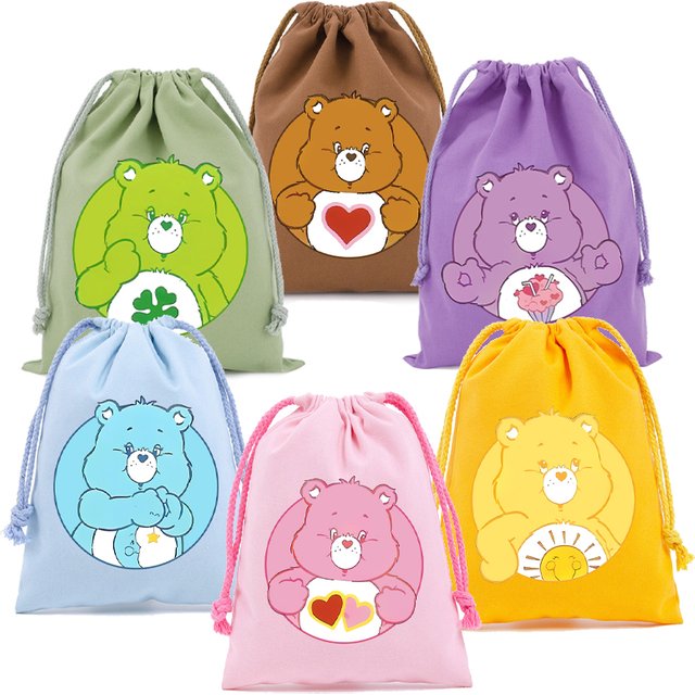 Niedliche Care Bears Kordelzugtasche, neue Münzbörse für Mädchen, Reise-Organizer für Damen, Make-up-Tasche, Federmäppchen für Kinder, Geschenk