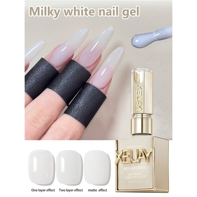 1pc 15ml Milky White Gel Nail Polish UV Led Autumn And Winter Popular Semi Permanent Gel Nail Polish Household Manicure DIY