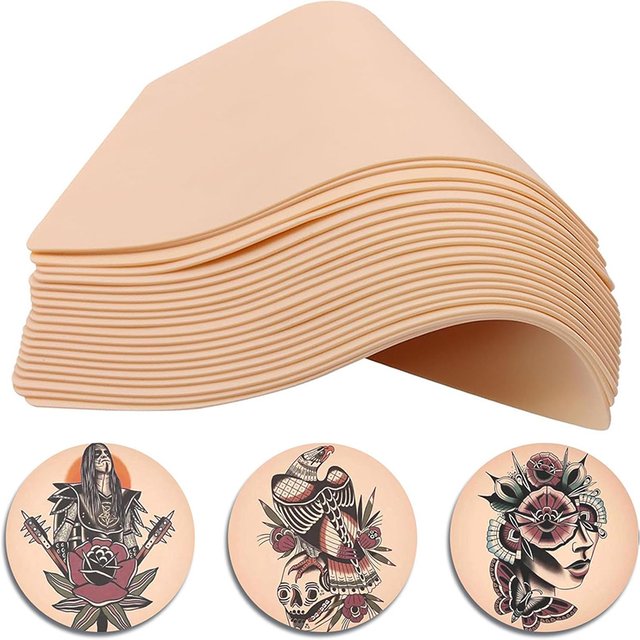 30/20/10/6/3/1PCS Tattoo Practice Skin Silicone Fake Skin Double-Sided for Permanent Makeup Training Supply Tattoo Accessory