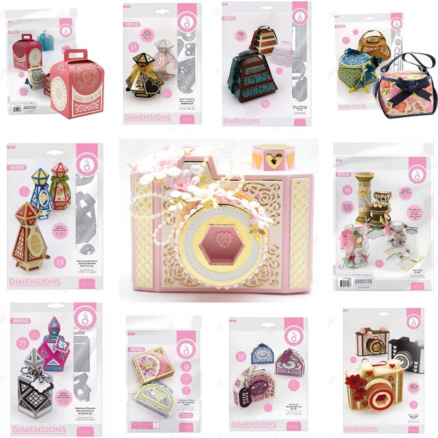 New Stackable Tiffin Box Alluring Perfume Bottle Baquet Metal Cutting Dies Scrapbooking Paper Card Album DIY Pyramid Memory Book