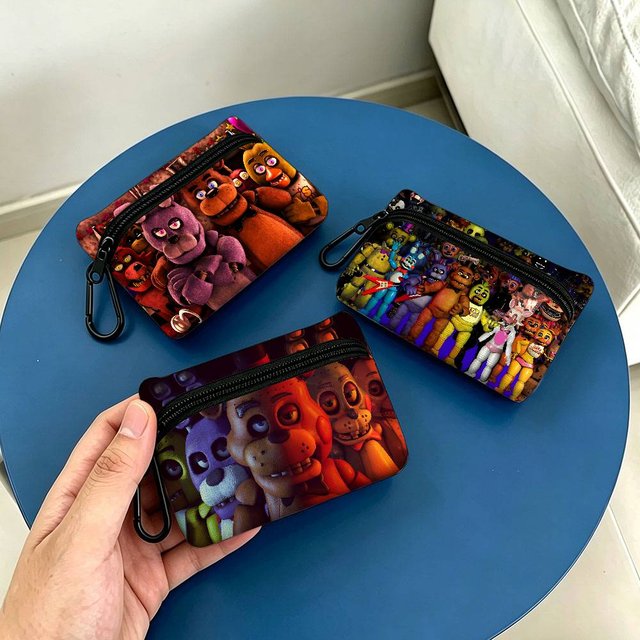 Movie Five N-Nights At F-Freddys Oxford Cloth Zipper Coin Purse Portable Hanging Key Pouch Organizer For Travel Cosmetic Bag