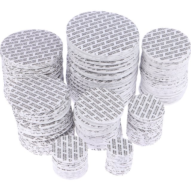 200Pcs Self-adhesive Foam Pressure Sensitive Seal Cap Lining Tamper Resistant Seals Liner For Cosmetic Jar Bottle Pot 20MM-82MM