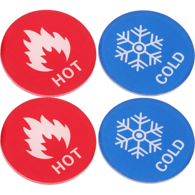 6 Pairs Hot and Cold Water Labels Heater Stickers for Shower Taps Hand Wash Only Sign Tub Indicator