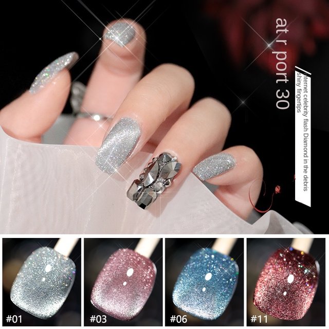 Annies 2025 New Nail Polish 12 Laser Masonry Cat Eye Nail Polish Soak off UV Gel Full Coverage Gel Polish Nail Polish