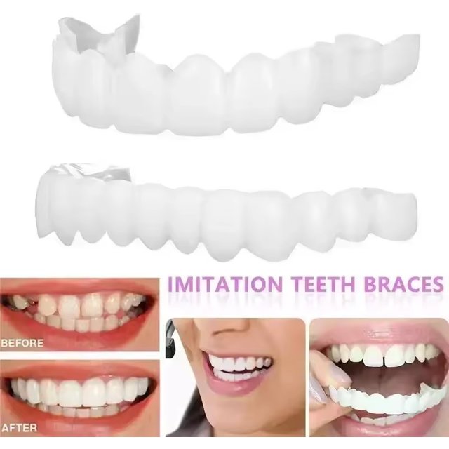 Perfect Fit Teeth Whitening Fake Tooth Cover Snap on Silicone Smile Veneers Teeth Flexibles Fake Teeth Dental Whitening Devices