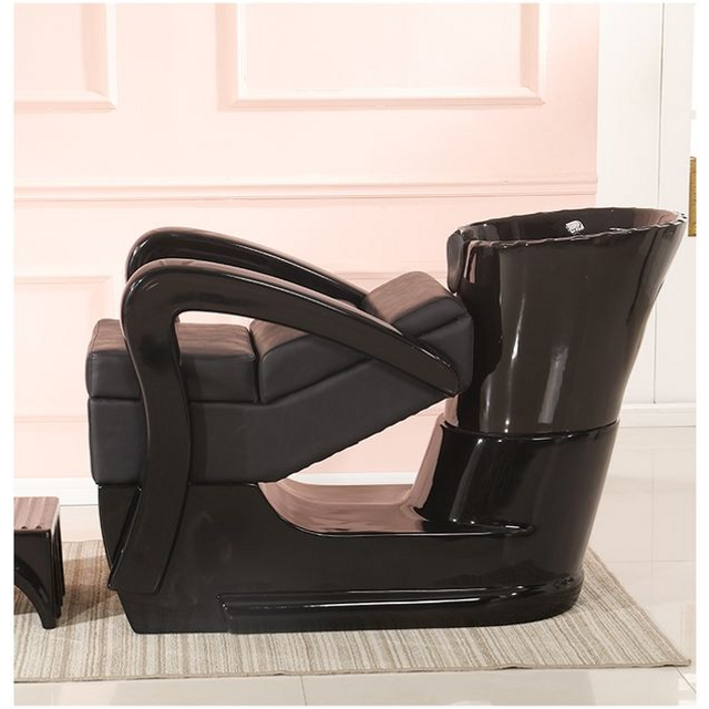 Professional Manufacturer Ceramic Bowl With Cold and Hot Pipe Fiberglass Frame Salon Shampoo Chairs