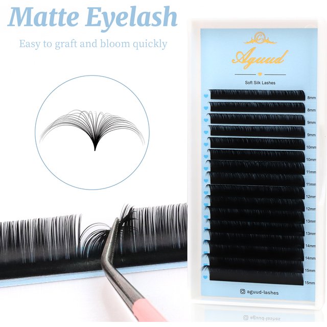 AGUUD Individual Eyelash C CC D DD Lower/Short/Long Length 5-25mm Russian Volume Cashmere Lashes Extension Pinching Fans Makeup