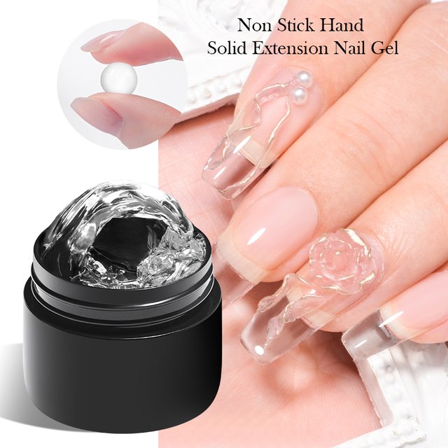Clear Non-Stick Hand Extension Gel Nail Polish 3D Shaping/Sculpting/Carving UV/LED Gel Milky Jelly Hard Gel Manicure DIY Nails