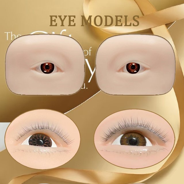 False Eyelash Grafting Training Mannequin Head,Mannequin Eyes for Eyelash Practice, Flat Doll Head, Korean Makeup Products Tool