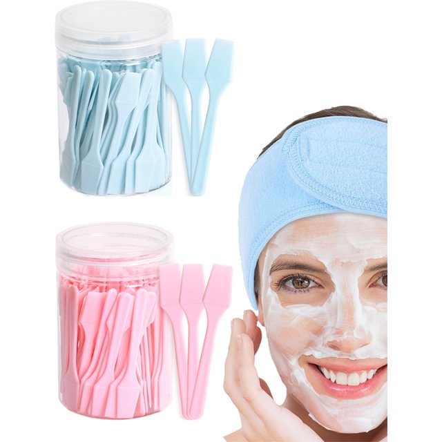 100 Pieces Cosmetic Spatulas Scoop Face Cream Mask Mud Mixing Plastic Spoon Beauty DIY Tools Eyes Facial Makeup Applicator