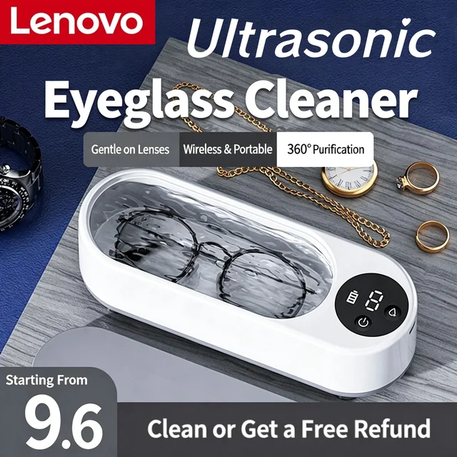 Lenovo New Ultrasonic Cleaner 450ml Clean Pod Ultrasonic Cleaner Jewelry Cleaner Machine for Ring Glasses Makeup Brush New