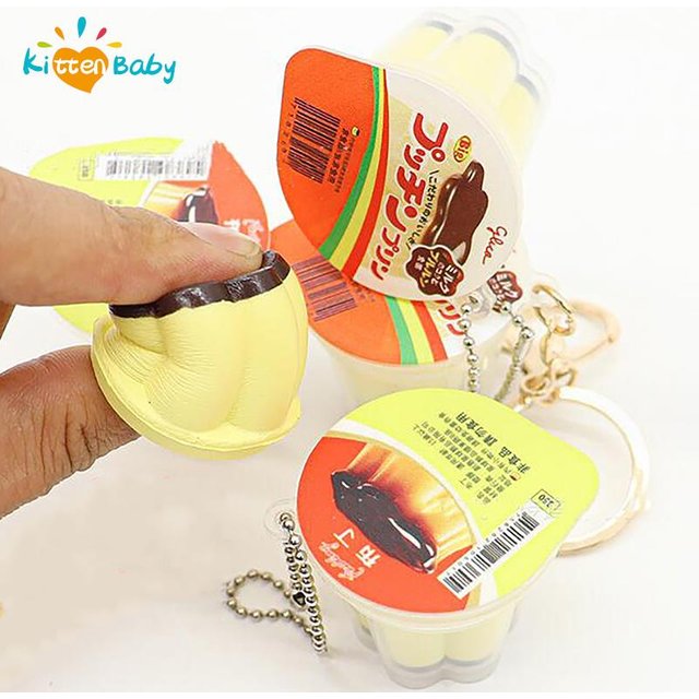 Porte-clés pendentif pudding pour enfants, jeu alimentaire, porte-clés pression SAP, parfum,