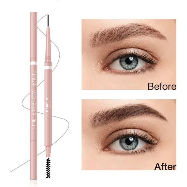 1PC Waterproof Double-Ended Eyebrow Pencil 1.5mm Ultra Fine Eyebrow Pencil Sweat-proof Long Lasting Professional Eye Makeup