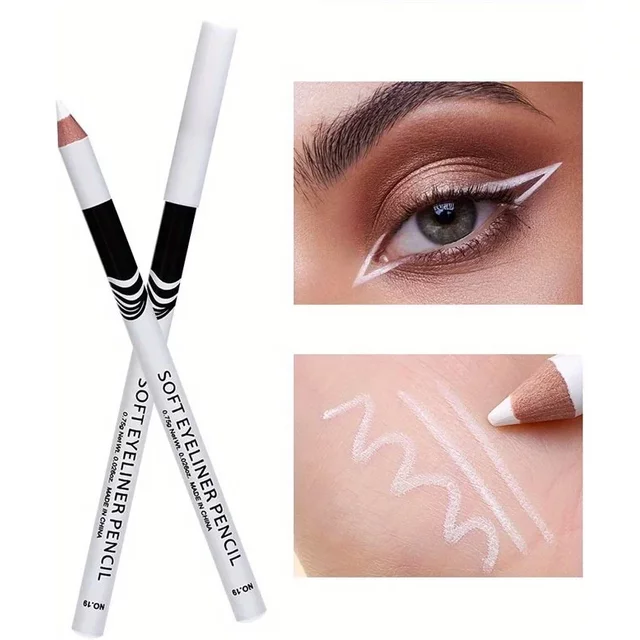 White Eyeliner Pencil Thick Slender Eyeliner Fast Drying Long Lasting Smudge Proof Eyeliner Pen Waterproof Women Makeup Cosmetic