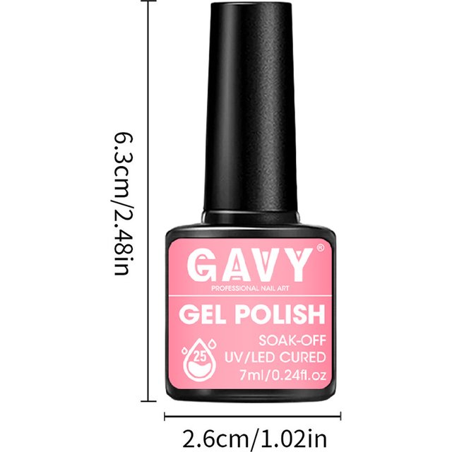 GAVY 7-piece gel nail polish set, suitable for home salon manicures, unscented, with long-lasting and vibrant colors