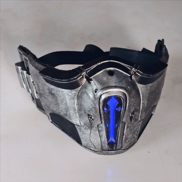 Anime Game Mortal Kombat Cosplay Luminous lamp Mask Adult Men FRP Face Mask Props Halloween Carnival Role play Mask Acceseories
