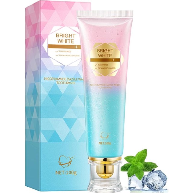 100g Bright White Toothpaste Nicotinamide Remove Coffee Tea Stain Fresh Breath Quickly Foaming Effectively Relieve Tooth Allergy