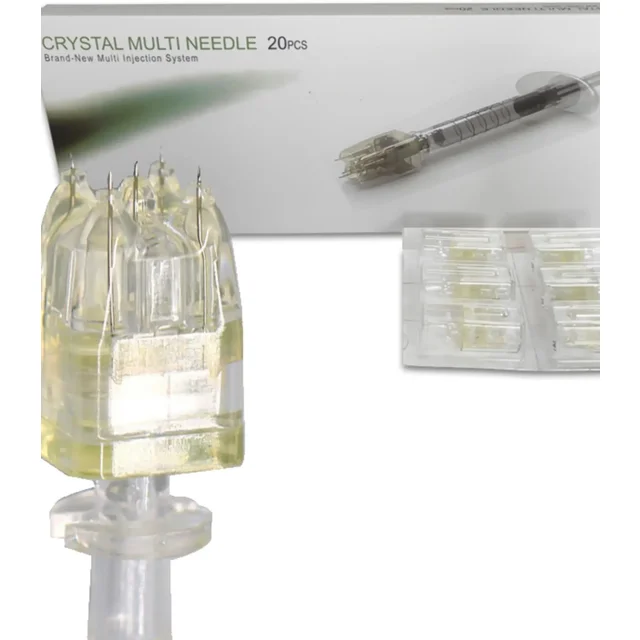 Crystal Multi Needle Mesotherapy 5pins Injection Hydra 32G 2.0 Meso Gun Injector Multi Needle Beauty Tools