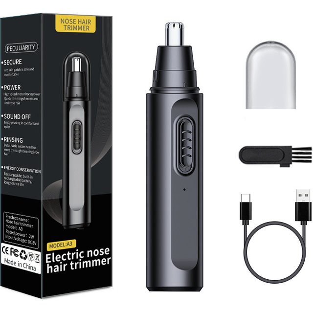 Nose Hair Trimmer for men Electric Nose Trimmer Rechargeable Nose Shaver Metal Nose Hair Removal