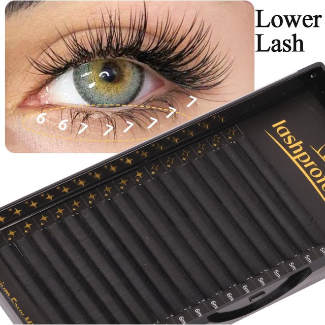 Lashprofessor Bottom Eyelashes 5mm 6mm 7mm Short Natural Looking B C CC D Curl Under Eye Lashes Extension Lower Eyelash Makeup