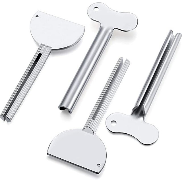 1 Pc Stainless Steel Toothpaste Squeezer Facial Cleanser Toothpaste Dispenser Squeezer Rolling Tube Metal Bathroom Tools