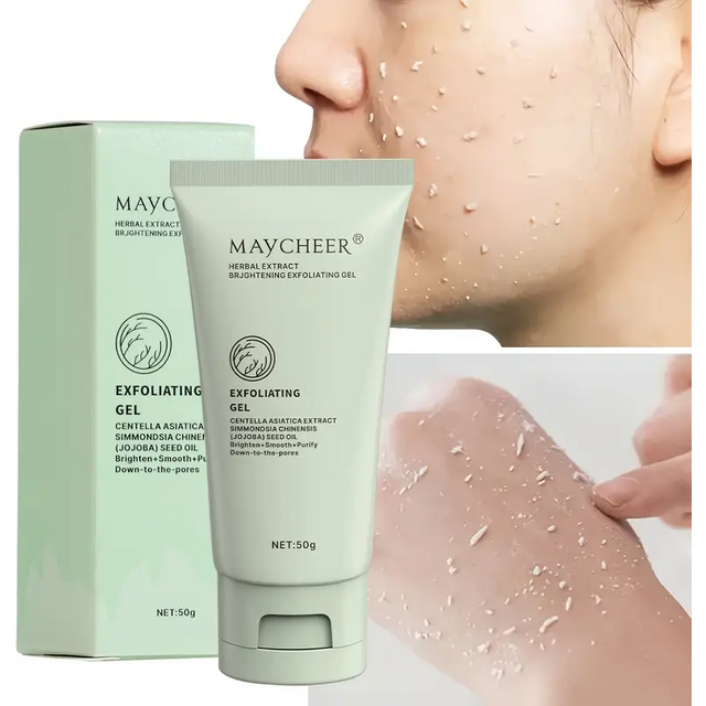 Herbal Extract Exfoliating Gel, Cleansing Scrub Gel, Facial Deep Cleansing Pores and Exfoliation, Moisturizing Skin Care Product