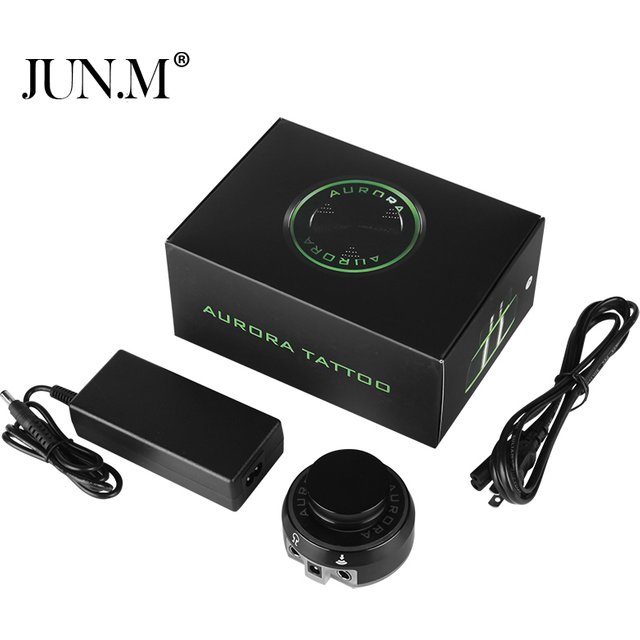 JUNM Mini AURORA LED Tattoo Power Supply Unit fonte With Adaptor for Professional Makeup Coil & Rotary Tattoo Gun Machines