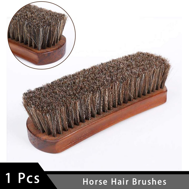 1 Pcs Horse Hair Brushes Shine Buff Polish Cleaner for Shoes Boots Coats Sofa Quickly Clean and Polish Leather and Suede