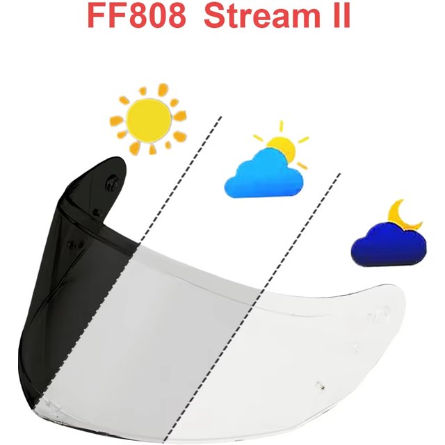 Visière de casque pour LS2 FF808 Stream II, visière de moto, protection faciale de remplacement, accessoires coupe-vent et anti-UV