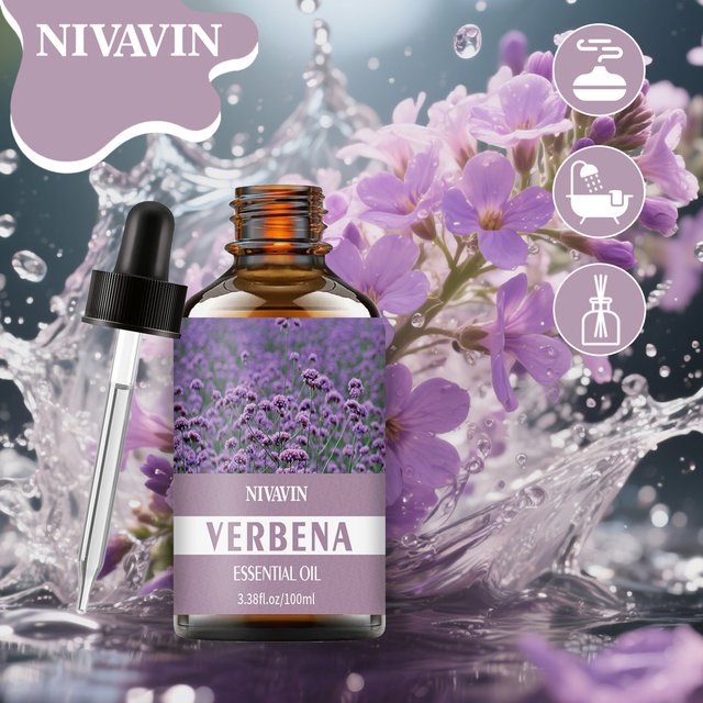 30ml/60ml/100ml verbena essential oil is suitable for facial hydration, moisturizing, hair care, skin care, and perfume making