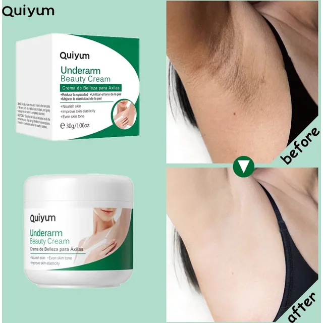 Quiyum Underarm Body Cream Armpit Legs Knee Elbow Cream Dull Remove Dark Spots Melanin Brighten Skin Care 30g