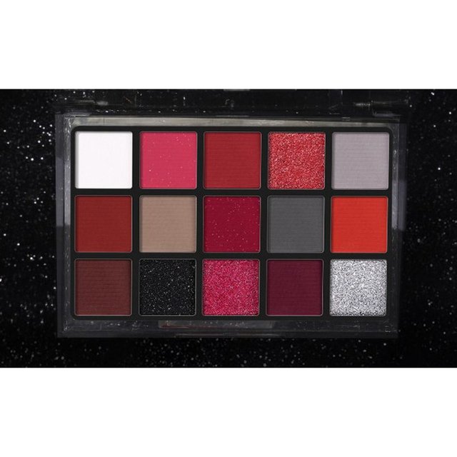 Ucanbe 15-color Eyeshadow Palette, Advanced Red Flame Makeup, Red Makeup, Dance Party, Smoky Special Effects Makeup, Halloween