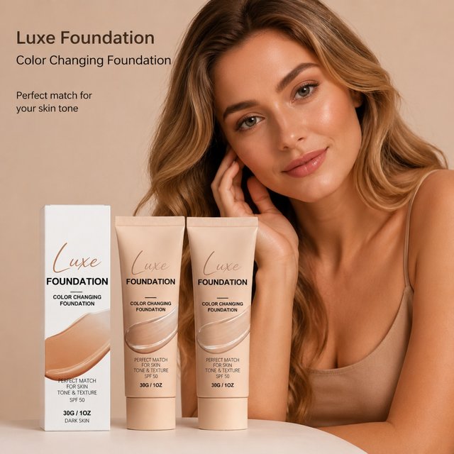 SPF 50 Color Changing Foundation for Conceal Face Fine Flaws Self Adjusting Adapt Skin Tone Invisible Skin Face Makeup