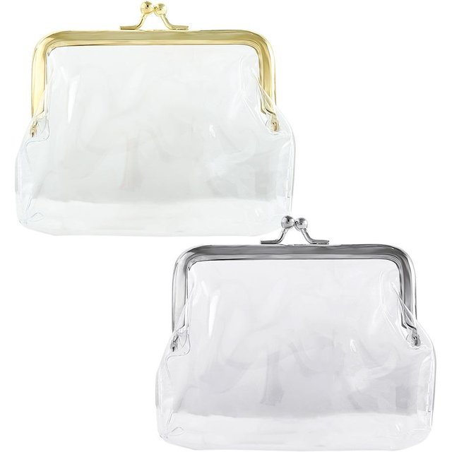 PVC Transparent Coin Purse with Mouth Clip Portable Mini Makeup Pouch Headphone Bag Travel Cosmetic Organizer for men Women