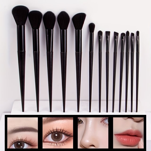 13-Piece Professional Makeup Brush Set with Pouch - Ultra Soft Synthetic Bristles, Travel Friendly, Perfect Gift for women