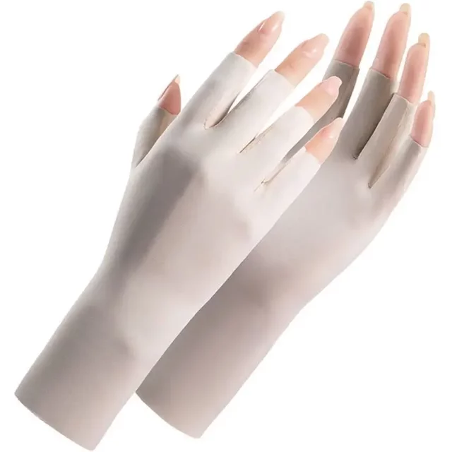 1 Pair Fingerless Gloves Summer Sunscreen UV Protection Multicolor Gloves Woman Driving Gloves Stretch Female Touchscreen