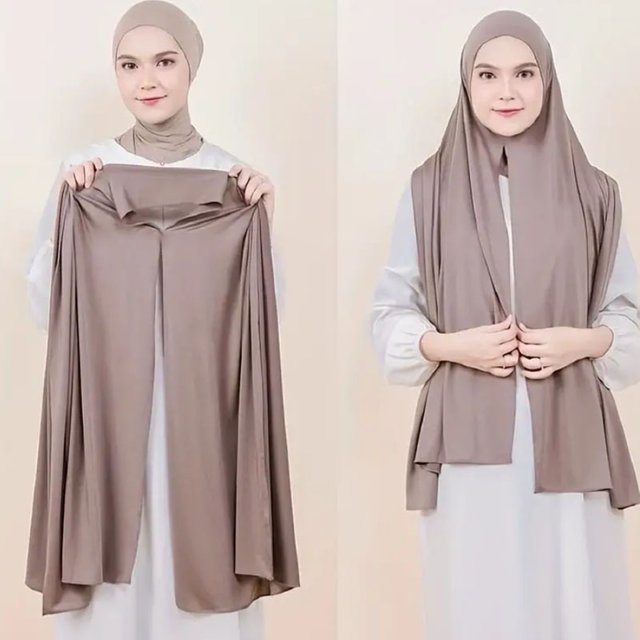 Instant Hijab Scarf for women Muslim Easy To Wear Jersey Head Scarf Wrap Thin Breathable Soft Sunscreen Pullover Head Wrap