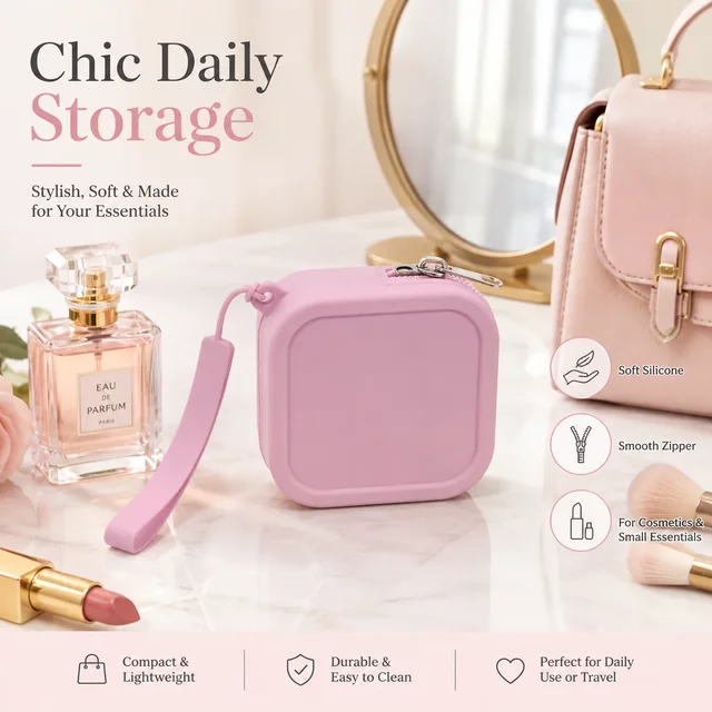 Zipper Soft Silicone Coin Purse Multi-function Mini Organizer Bag Lipstick Earbud Card Key Storage Case